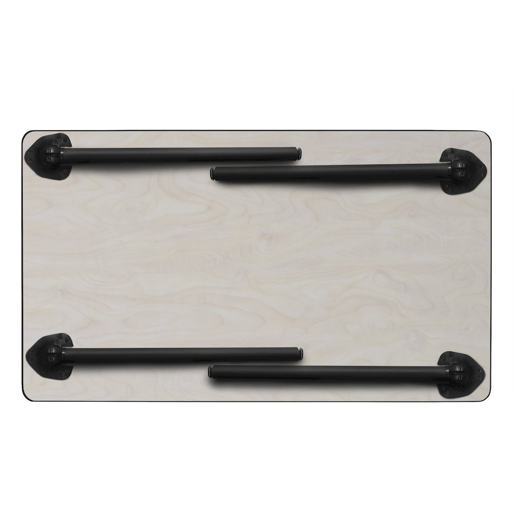 48 x 24 in. Folding Training Seminar Table- Cherry Top, Black Legs