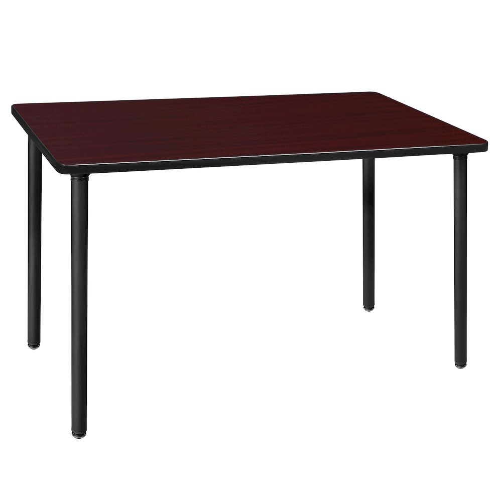 48 x 24 in. Folding Training Seminar Table- Mahogany Top, Black Legs