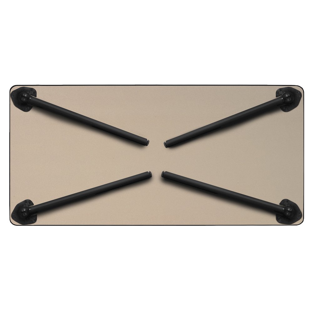 60 x 24 in. Folding Training Seminar Table- Grey Top, Black Legs