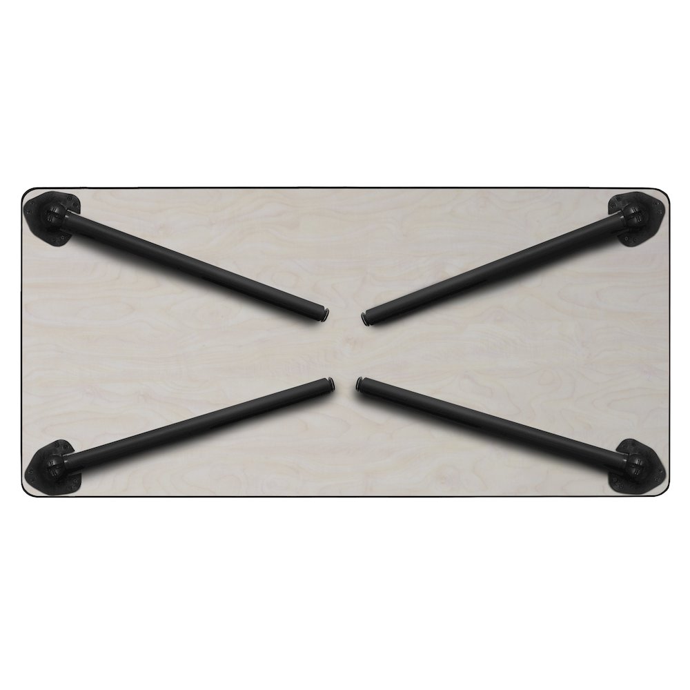 66 x 24 in. Folding Training Seminar Table- Cherry Top, Black Legs