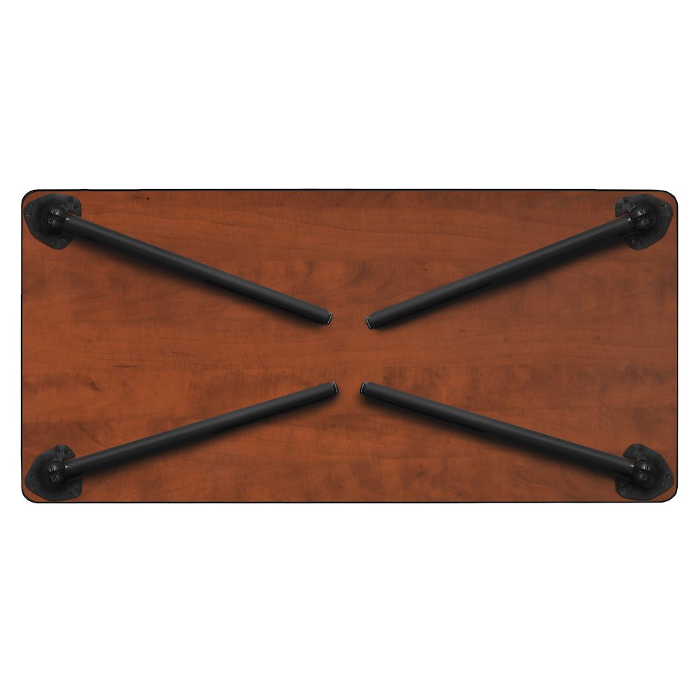 66 x 24 in. Folding Training Seminar Table- Maple Top, Black Legs