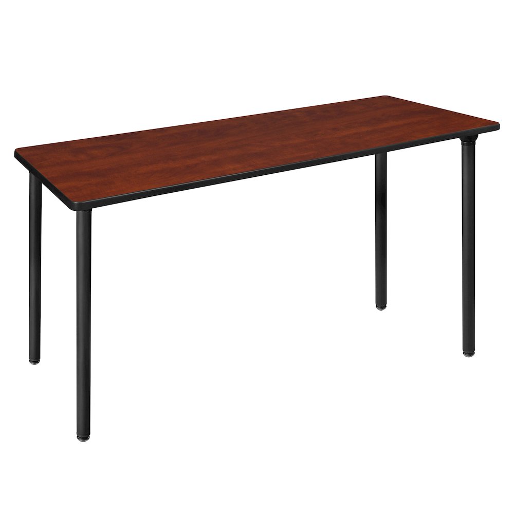 72 x 24 in. Folding Training Seminar Table- Cherry Top, Black Legs