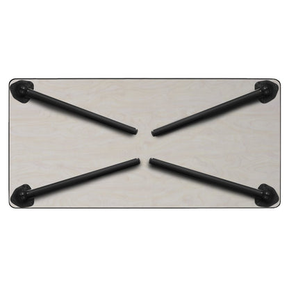 72 x 24 in. Folding Training Seminar Table- Cherry Top, Black Legs