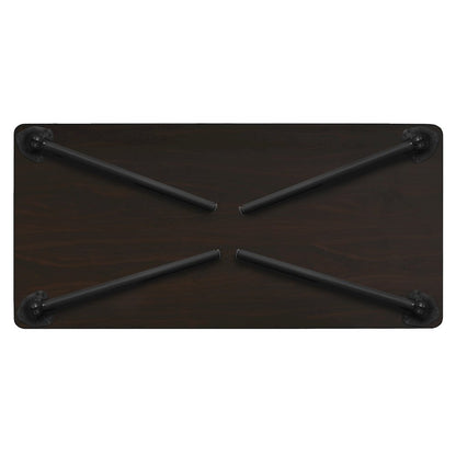 72 x 24 in. Folding Training Seminar Table- Mahogany Top, Black Legs