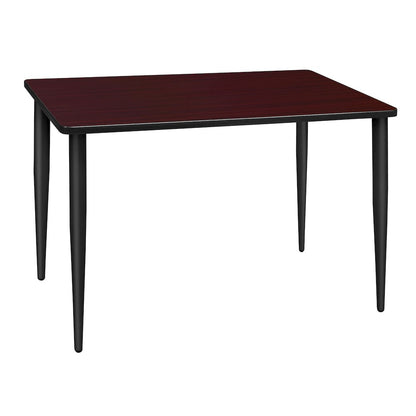 42 x 24 in. Training Seminar Table- Mahogany Top, Black Tapered Legs