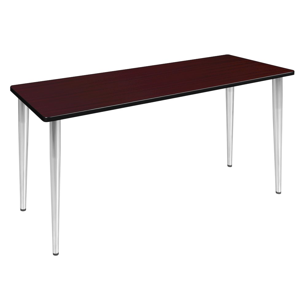 60 x 24 in. Training Seminar Table- Mahogany Top, Chrome Tapered Legs