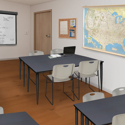 66 x 24 in. Training Seminar Table- Grey Top, Black Tapered Legs