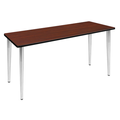 72 x 24 in. Training Seminar Table- Cherry Top, Chrome Tapered Legs