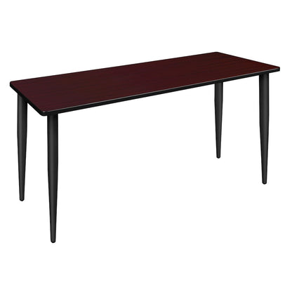 72 x 24 in. Training Seminar Table- Mahogany Top, Black Tapered Legs