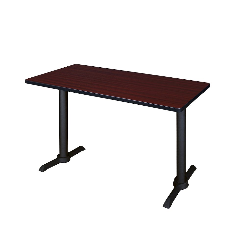 42 x 24 in. Steel T-Base Training Seminar Table- Mahogany
