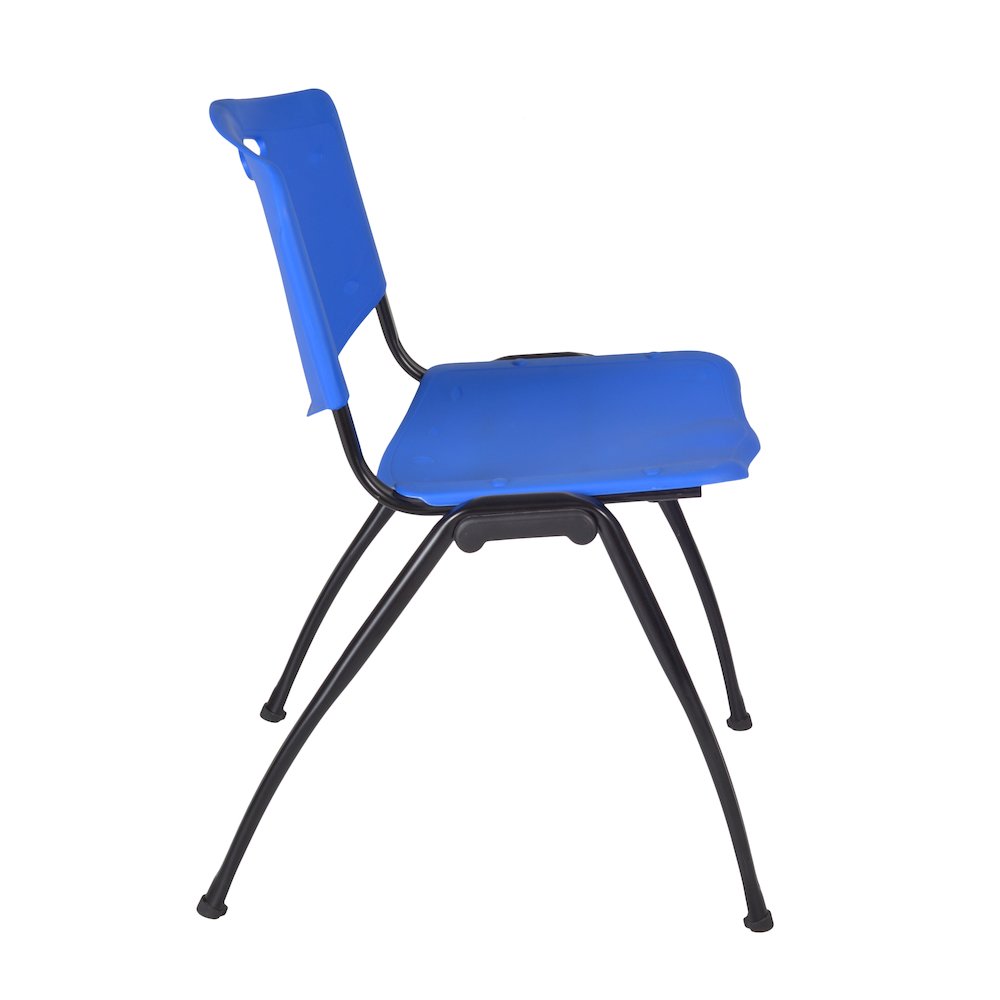 48 x 24 in. T-Base Training Seminar Table- Cherry & 2 M Stack Chairs- Blue