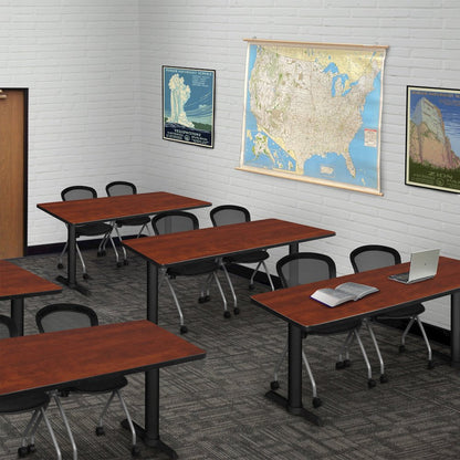 42 x 24 in. Steel T-Base Training Seminar Table- Cherry