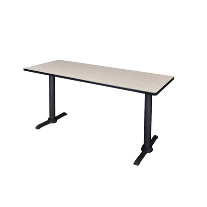 66 x 24 in. Steel T-Base Training Seminar Table- Maple