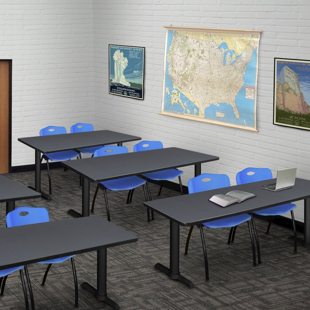 72 x 24 in. Steel T-Base Training Seminar Table- Grey