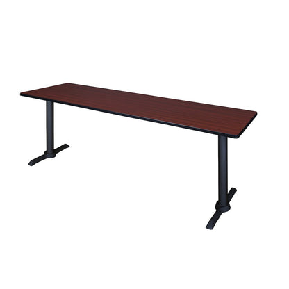84 x 24 in. Steel T-Base Training Seminar Table- Mahogany