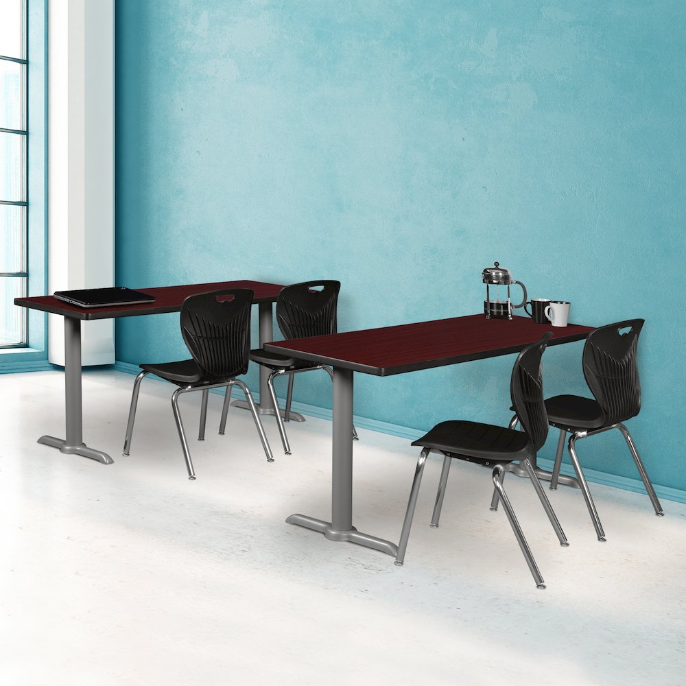 42" x 24" Training Table- Mahogany/ Grey Base