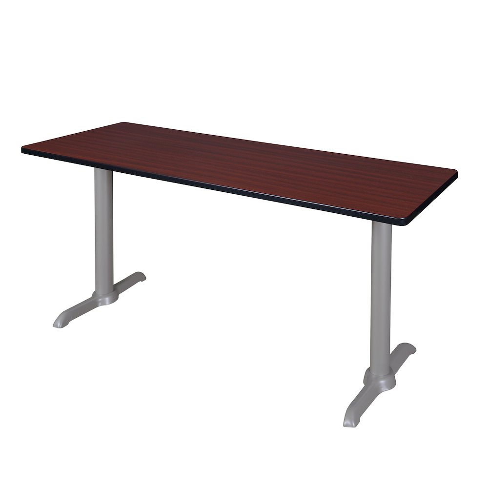 66" x 24" Training Table- Mahogany/ Grey Base