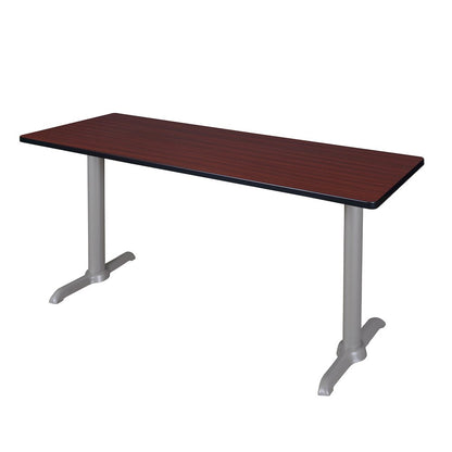 66" x 24" Training Table- Mahogany/ Grey Base