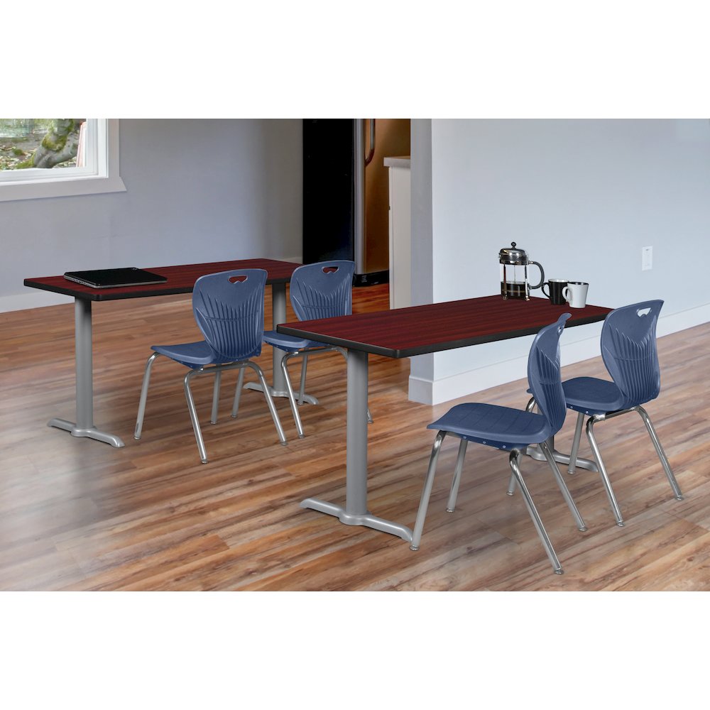 66" x 24" Training Table- Mahogany/ Grey Base