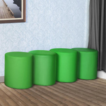 Logan Round Vinyl Ottoman (Set of 4)- Envy Green