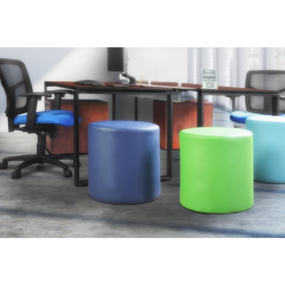Logan Round Ottoman- Envy Green