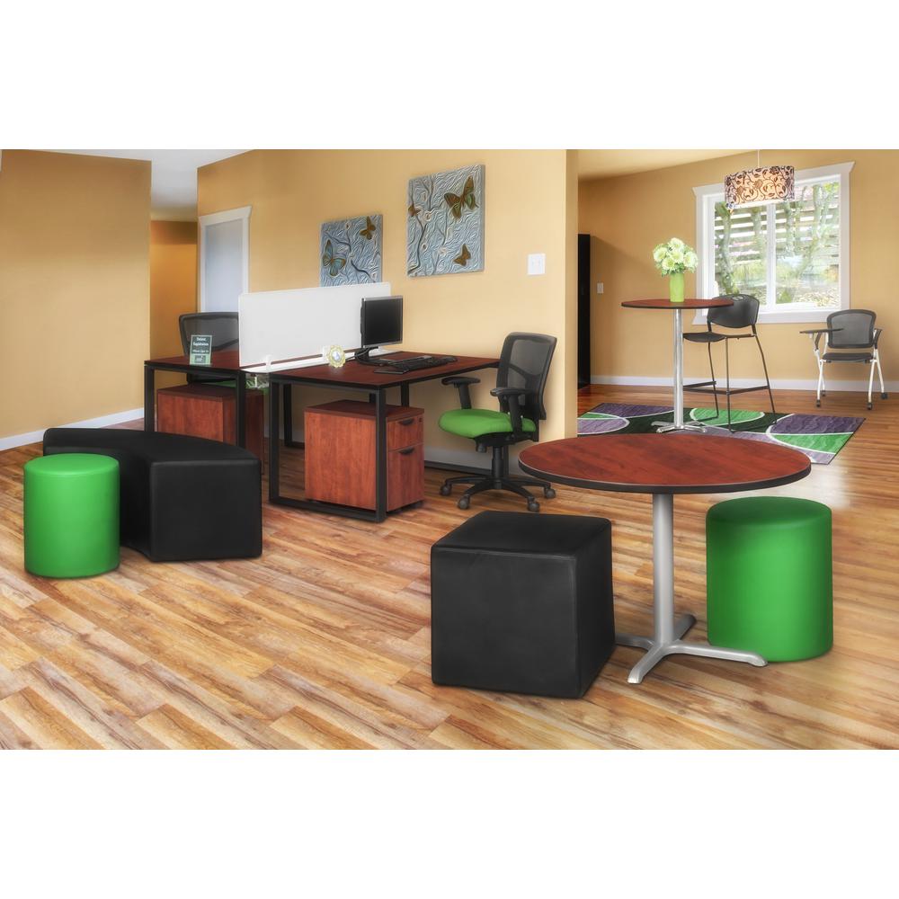 Logan Round Ottoman- Envy Green