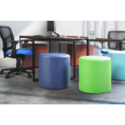 Logan Round Ottoman- Naval Blue