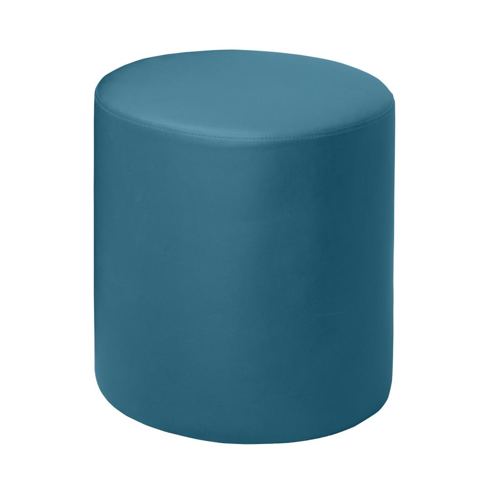 Logan Round Ottoman- Peacock Teal