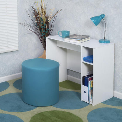 Logan Round Ottoman- Peacock Teal