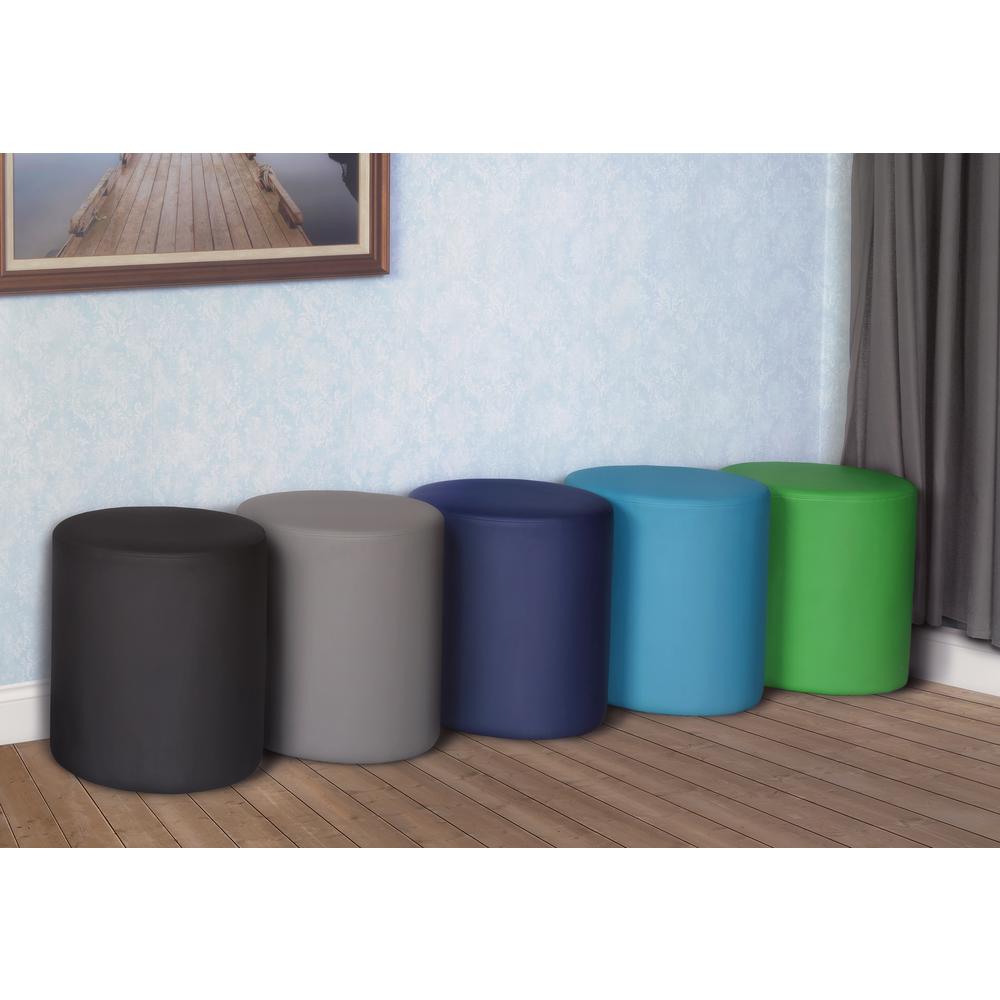 Logan Round Ottoman- Peacock Teal