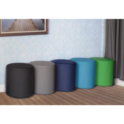 Logan Round Ottoman- Peacock Teal