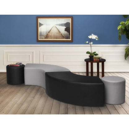 Aurora Curved Ottoman- Grey