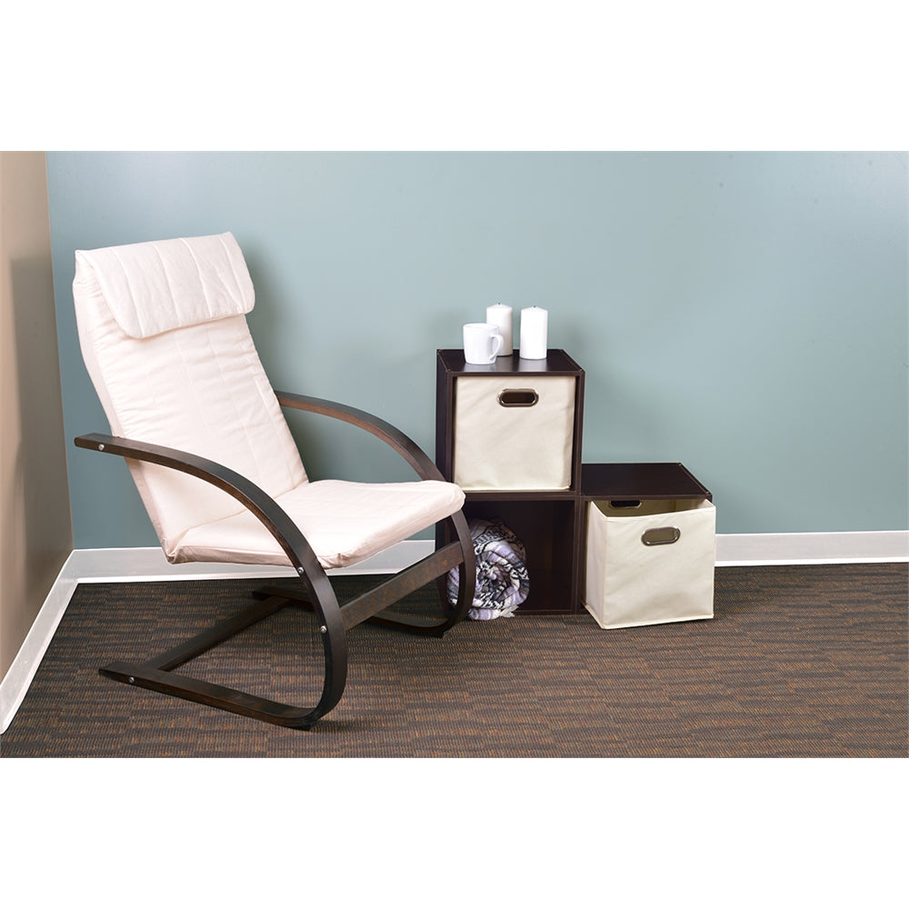 Mia Bentwood Reclining Chair- Mocha Walnut/ Beige