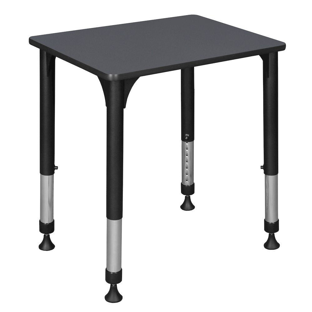 18.5 x 26 in Rectangle Height Adjustable Classroom School Desk- Grey