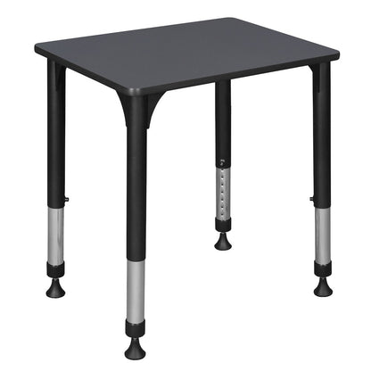 18.5 x 26 in Rectangle Height Adjustable Classroom School Desk- Grey