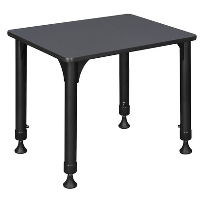 18.5 x 26 in Rectangle Height Adjustable Classroom School Desk- Grey