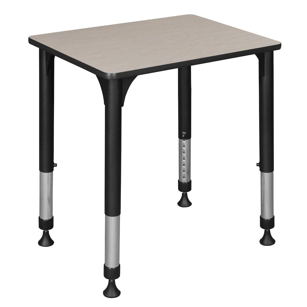 18.5 x 26 in Rectangle Height Adjustable Classroom School Desk- Maple