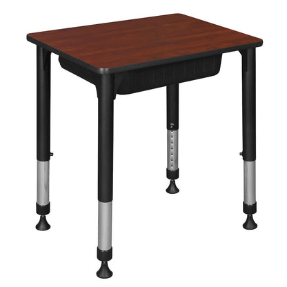 18.5x26 Rectangle Height Classroom School Desk with Book Storage- Cherry