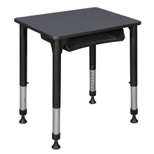 18.5x26 Rectangle Height Classroom School Desk with Book Storage- Grey