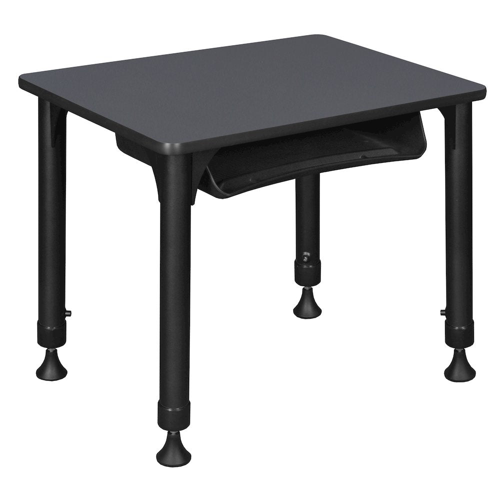 18.5x26 Rectangle Height Classroom School Desk with Book Storage- Grey