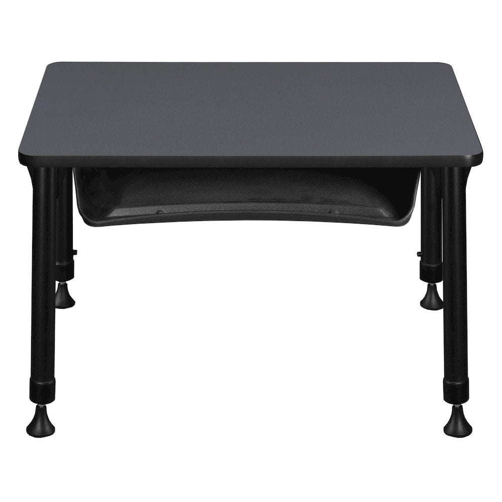 18.5x26 Rectangle Height Classroom School Desk with Book Storage- Grey