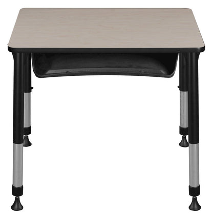 18.5x26 Rectangle Height Classroom School Desk with Book Storage- Maple