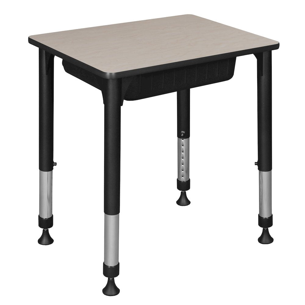 18.5x26 Rectangle Height Classroom School Desk with Book Storage- Maple
