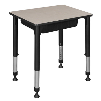 18.5x26 Rectangle Height Classroom School Desk with Book Storage- Maple