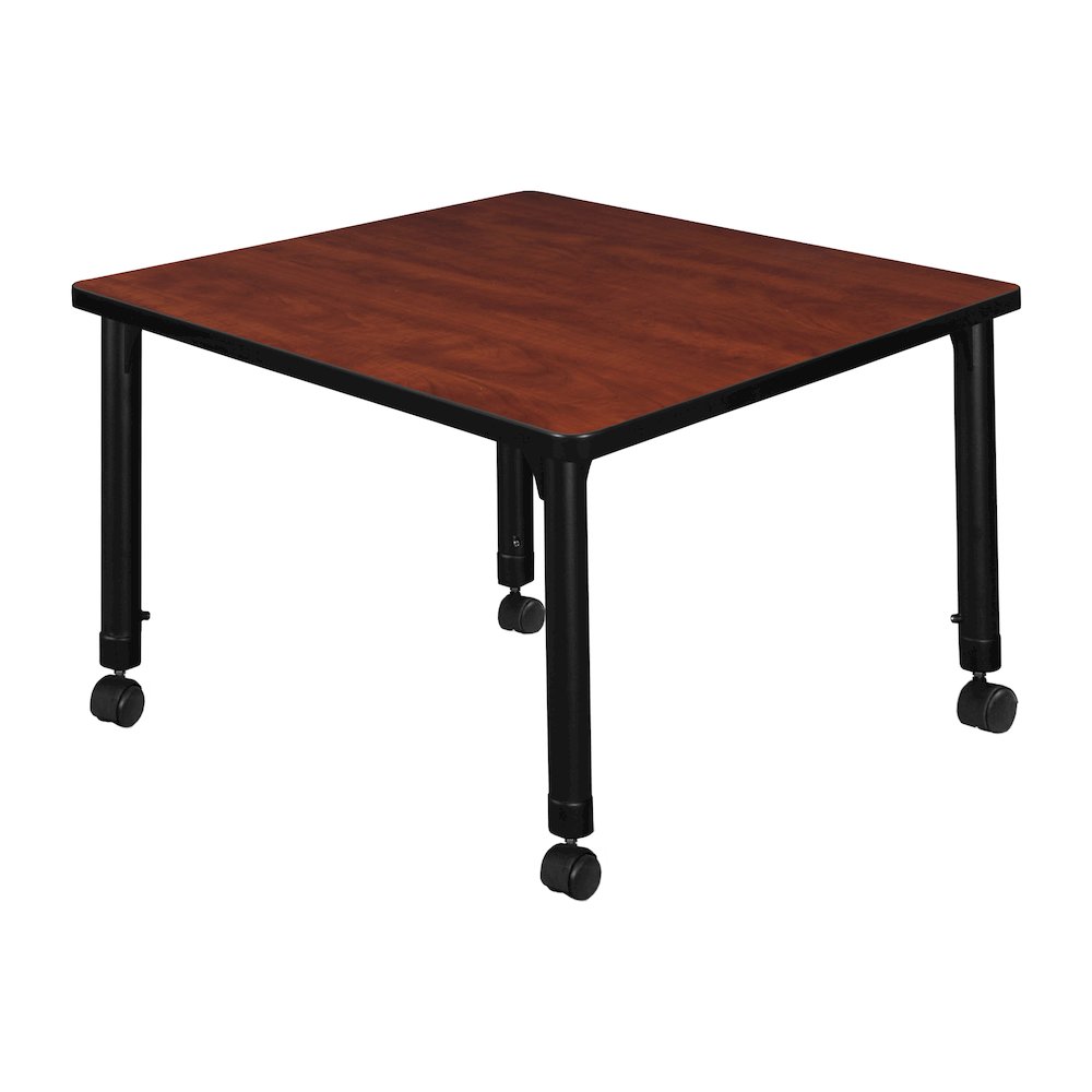 30 in. Square Height Adjustable Mobile Classroom Activity Table- Cherry