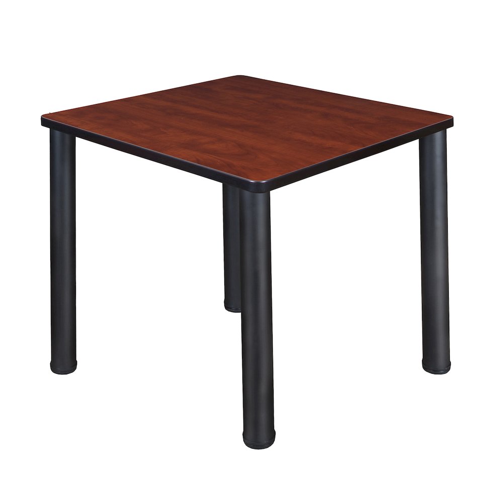 30 in. Small Square Breakroom Table- Cherry Top, Black Legs