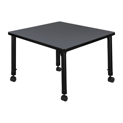 30 in. Square Height Adjustable Mobile Classroom Activity Table- Grey