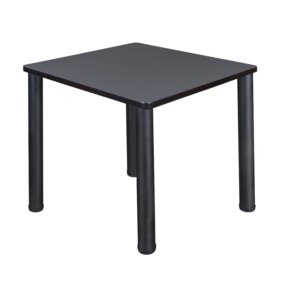 30 in. Small Square Breakroom Table- Grey Top, Black Legs