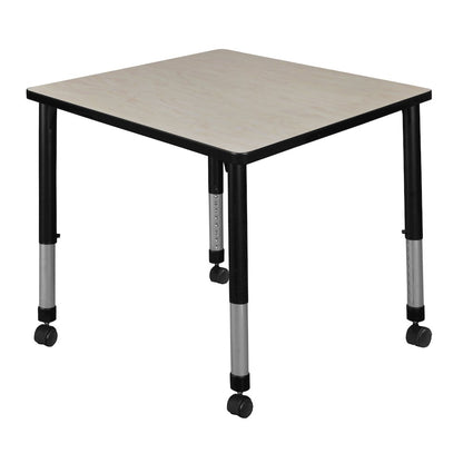 30 in. Square Height Adjustable Mobile Classroom Activity Table- Maple