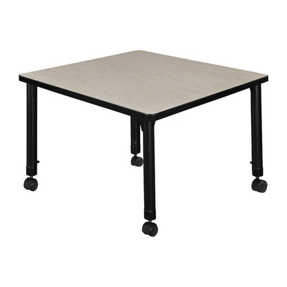 30 in. Square Height Adjustable Mobile Classroom Activity Table- Maple